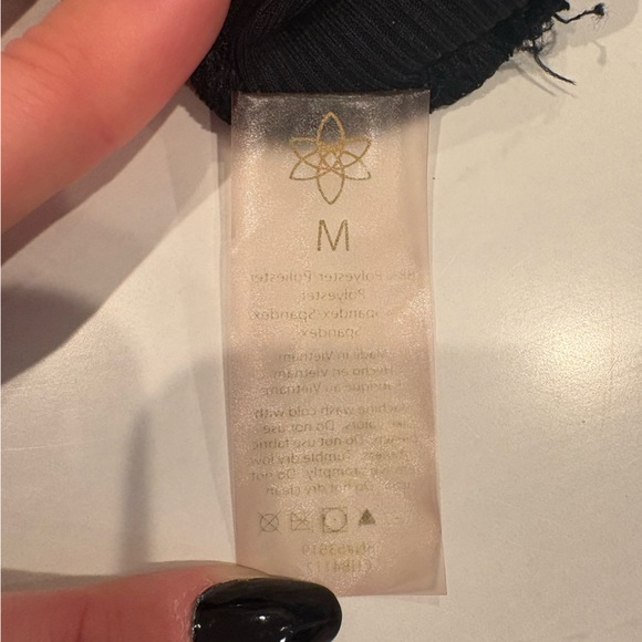 Black Women's Cinched Athletic Crop Top - Picture 2 of 3